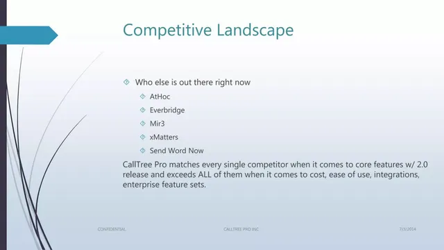 Competitors slide 6 from CallTree Pro Inc
