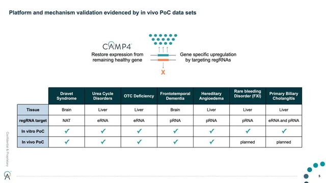 Traction slide 5 from CAMP4 Therapeutics