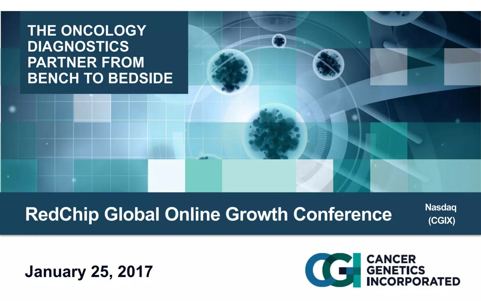 Cancer Genetics, Inc. pitch deck slide