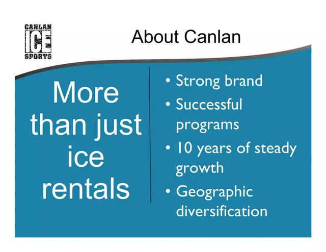 Company overview slide 4 from Canlan Ice Sports