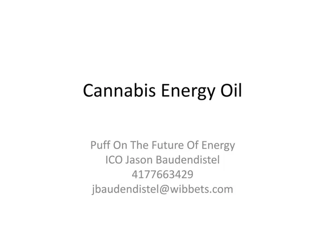 Cannabis Energy Oil pitch deck cover