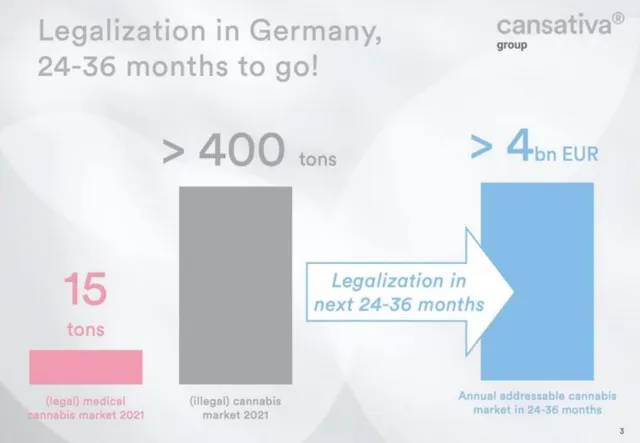 Market sizing / opportunity slide 3 from Cansativa
