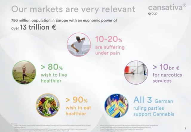 Market sizing / opportunity slide 6 from Cansativa