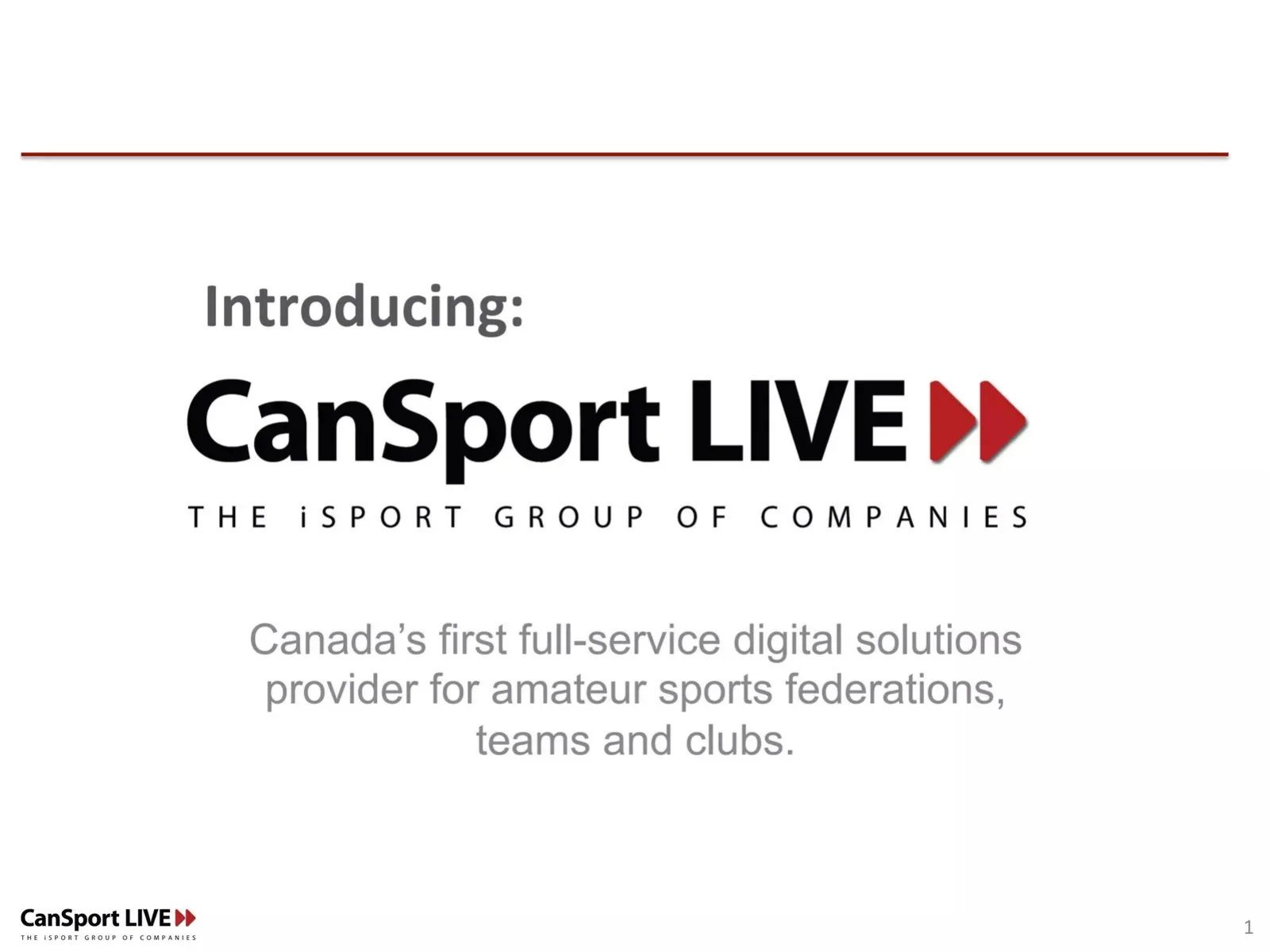 CanSport LIVE pitch deck slide