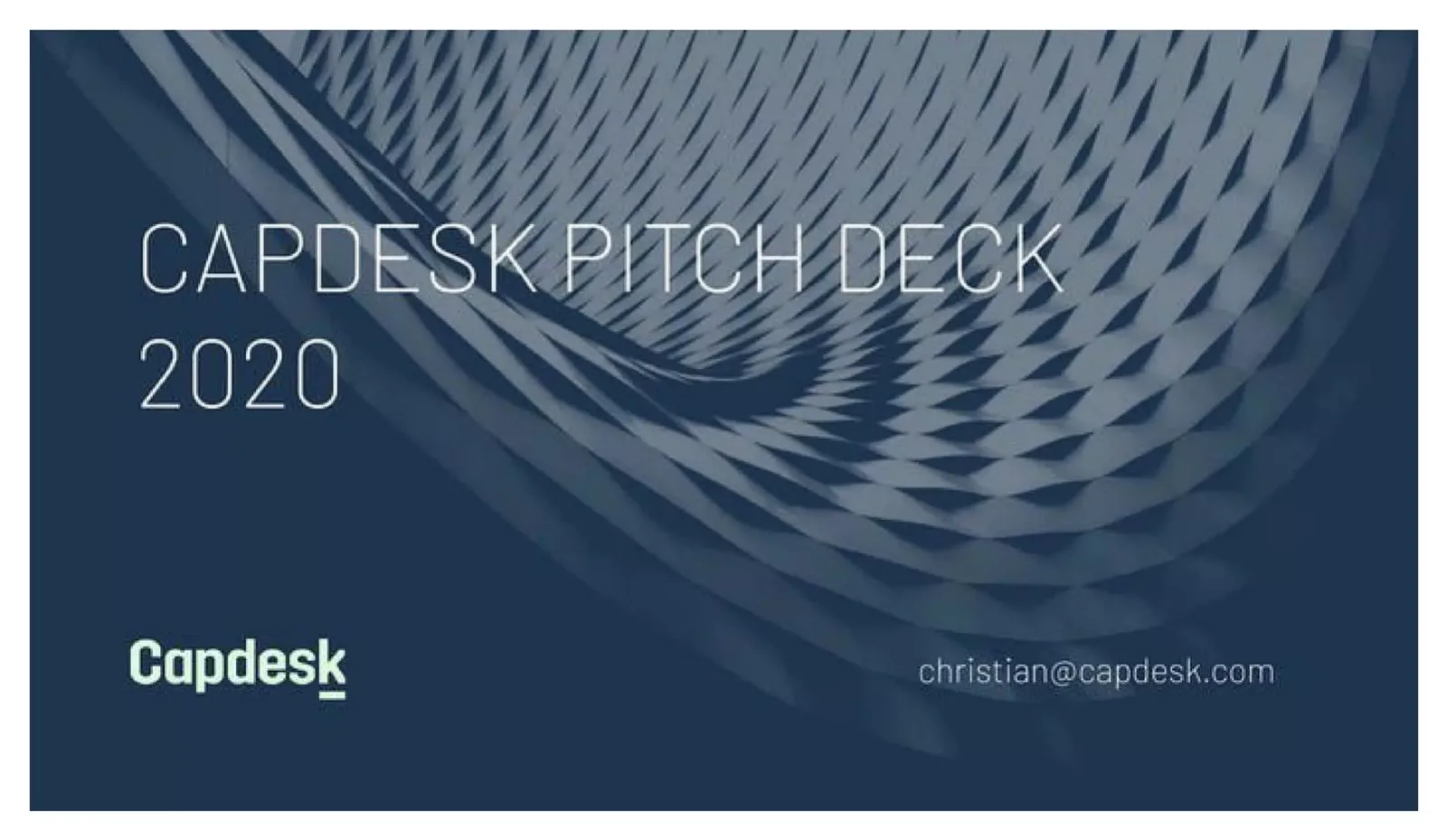 Capdesk pitch deck slide