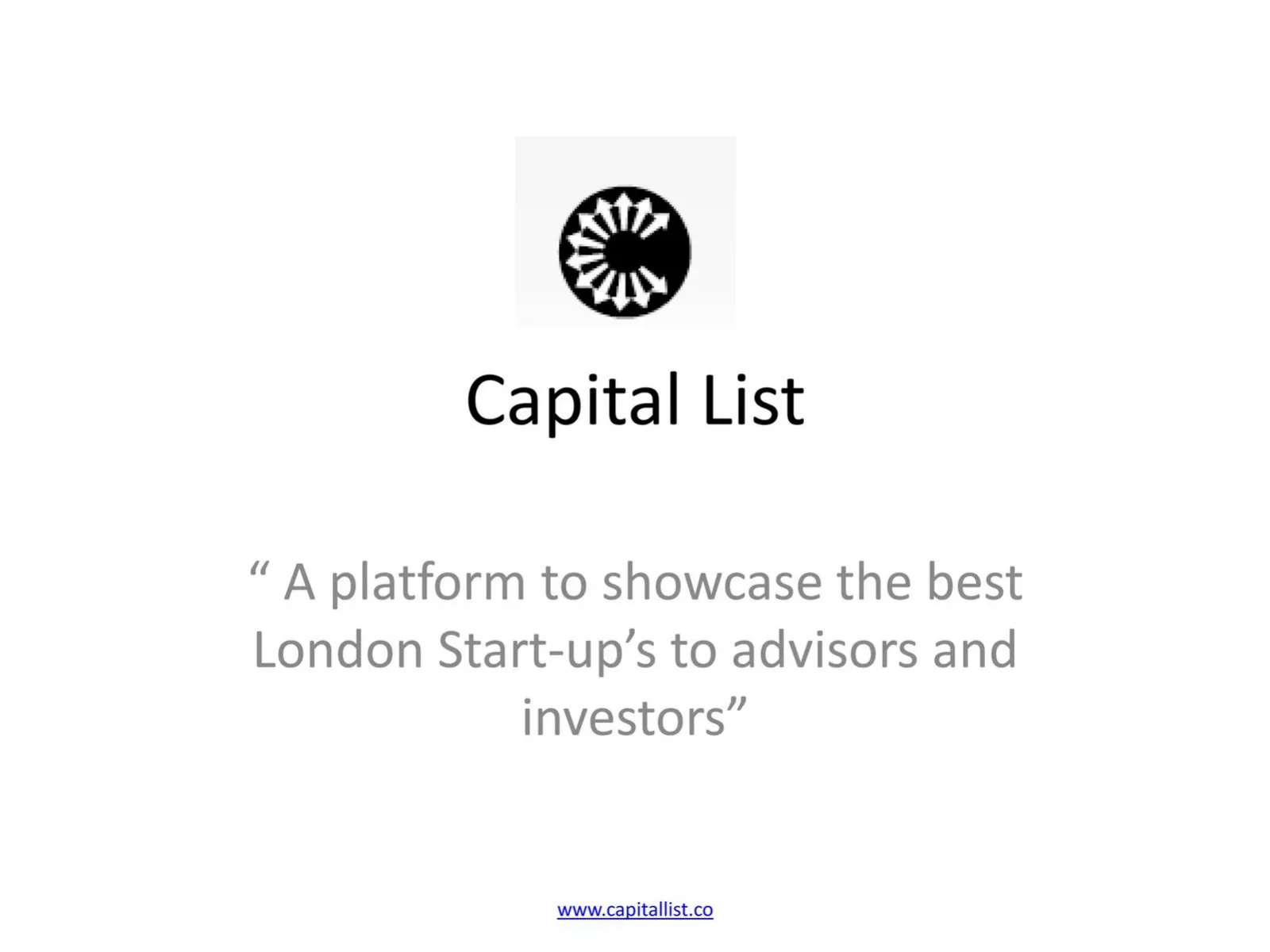 Capital List pitch deck slide