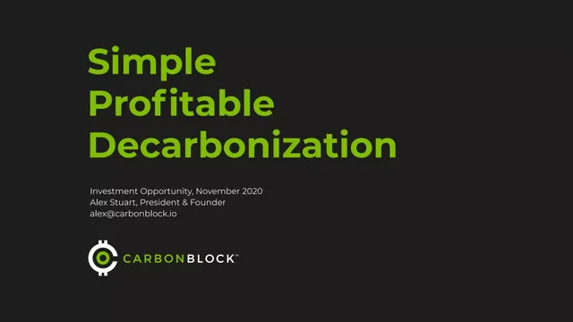 Carbon Block pitch deck cover