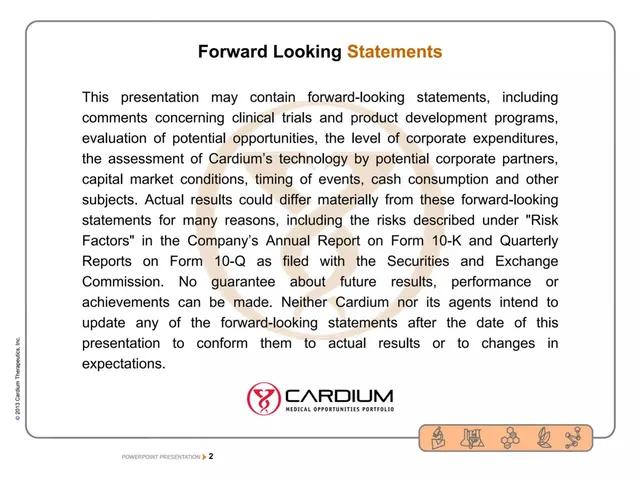 Disclaimer slide 2 from Cardium Therapeutics