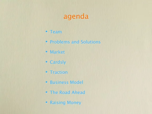 Agenda / contents slide 2 from Cardsly