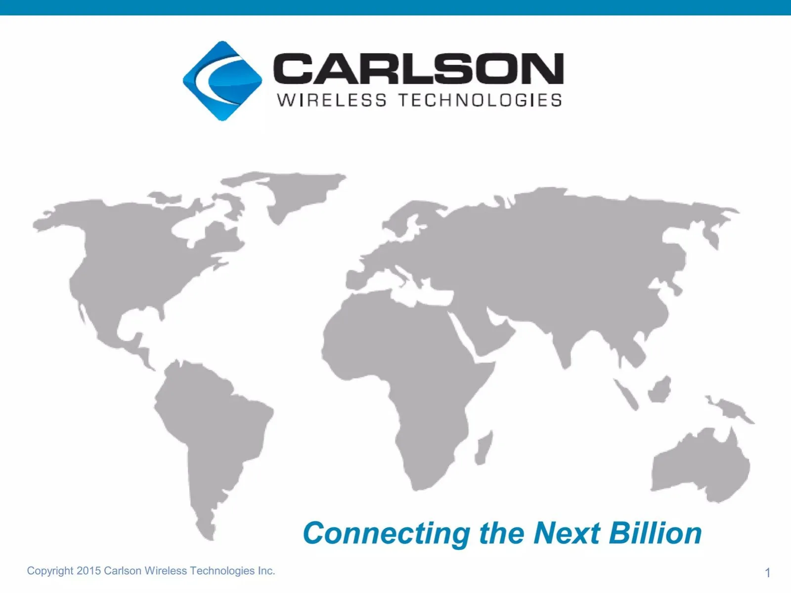 Carlson Wireless pitch deck cover