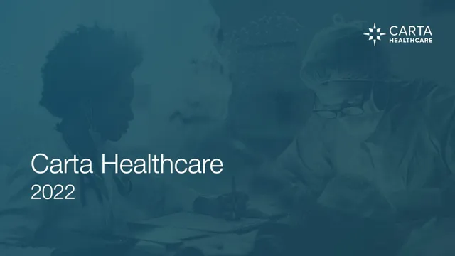 Carta Healthcare pitch deck cover