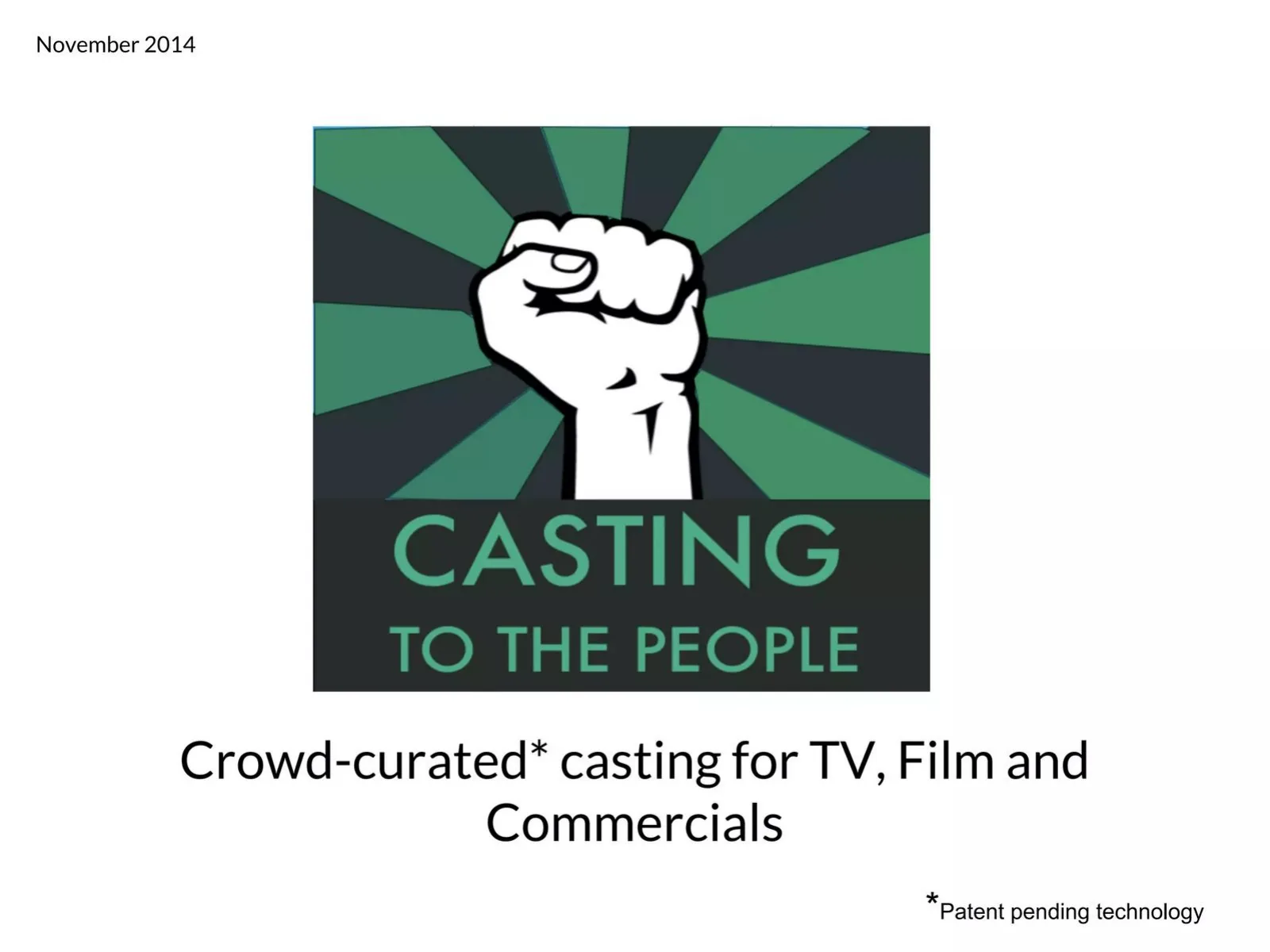 Casting to the People pitch deck slide
