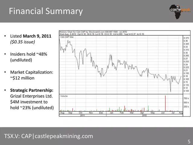 Financials slide 5 from Castle Peak Mining Ltd.