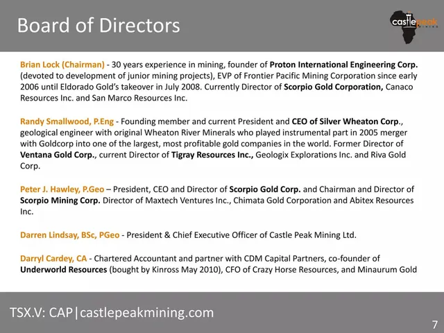 Team slide 7 from Castle Peak Mining Ltd.