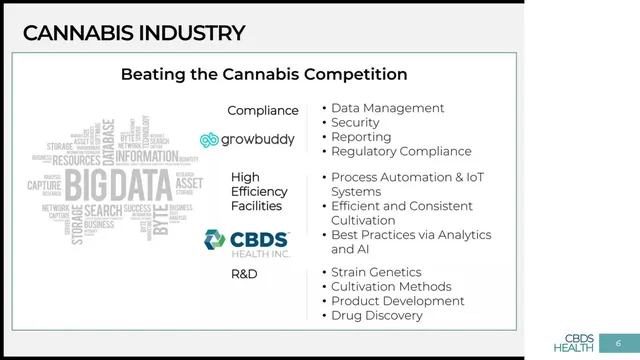 Competitors slide 6 from CBDS Health Inc. (with GrowBuddy)