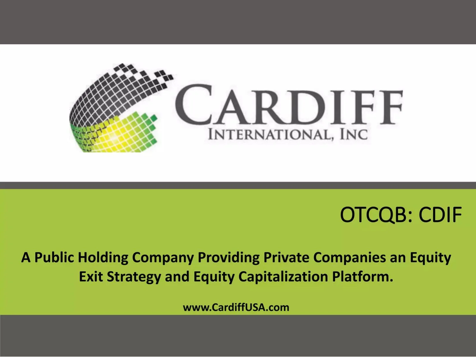 Cardiff International, Inc. (CDIF) pitch deck slide