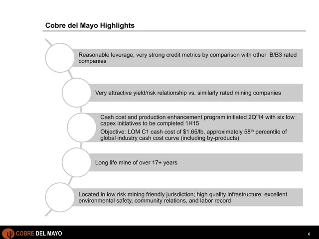 Financials slide 6 from Cobre Del Mayo