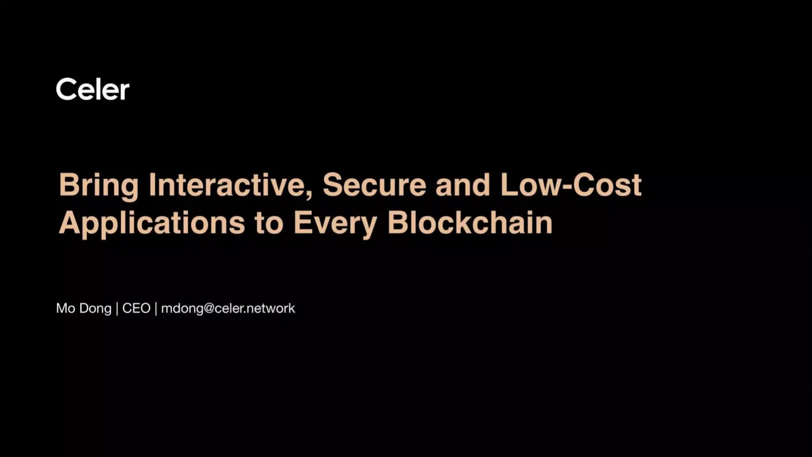 Celer Network pitch deck slide