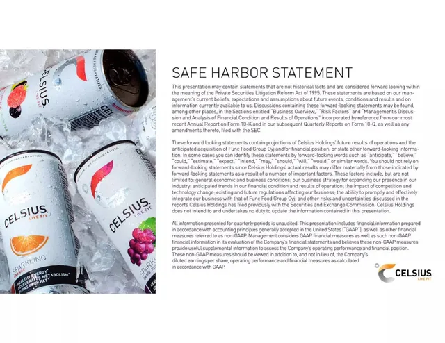 Disclaimer slide 2 from Celsius