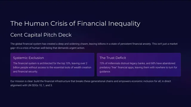 Cent Capital pitch deck cover