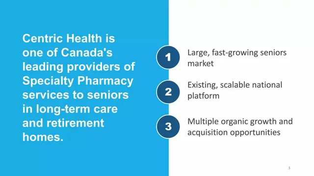 Company overview slide 3 from Centric Health Corporation