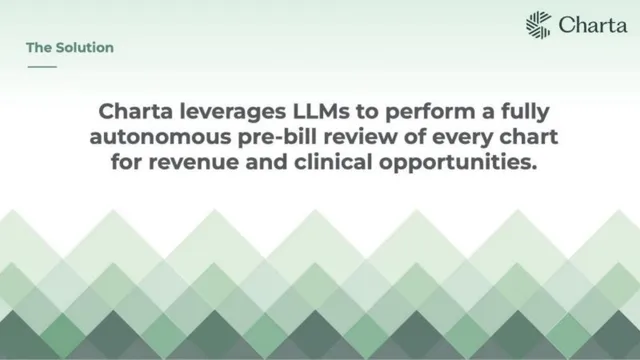 Product / solution slide 4 from Charta Health