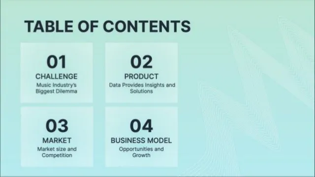 Agenda / contents slide 2 from Chartmetric