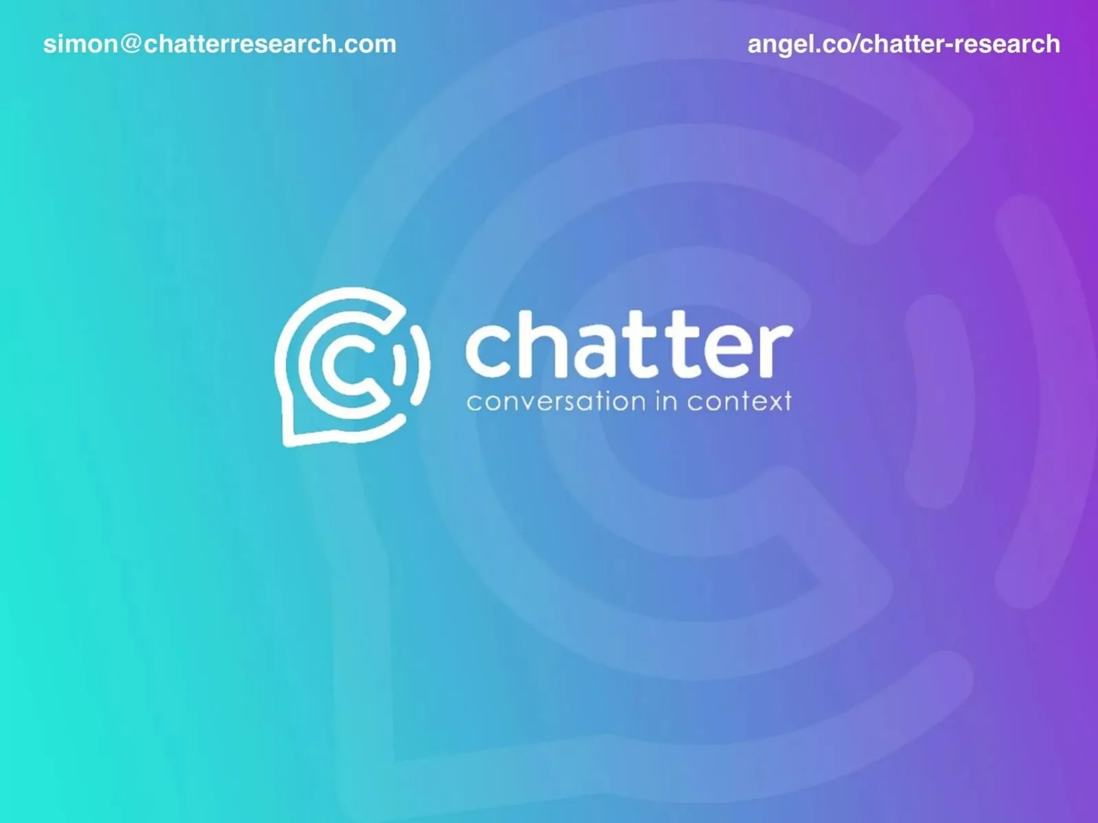 Chatter Research pitch deck slide