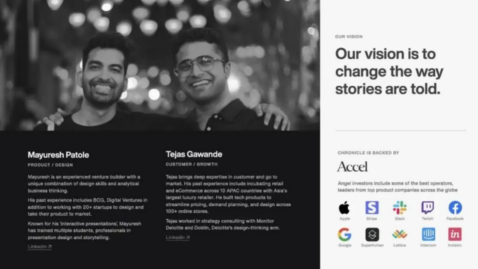 Chronicle pitch deck slide