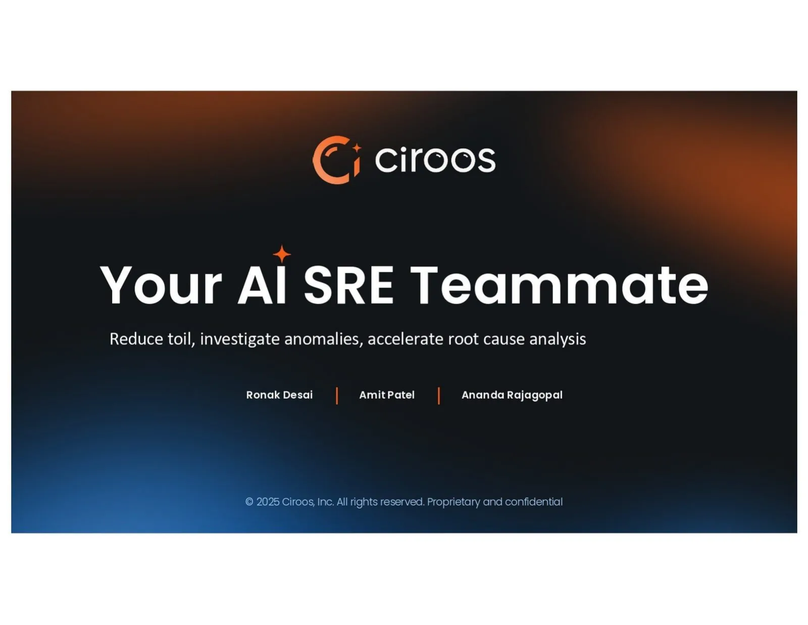 Ciroos pitch deck slide
