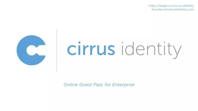 Cirrus Identity pitch deck cover