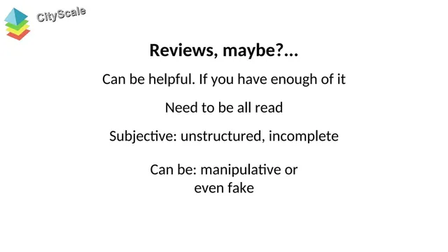 Reviews / testimonials / feedback slide 5 from CityScale