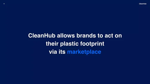 Product / solution slide 6 from CleanHub