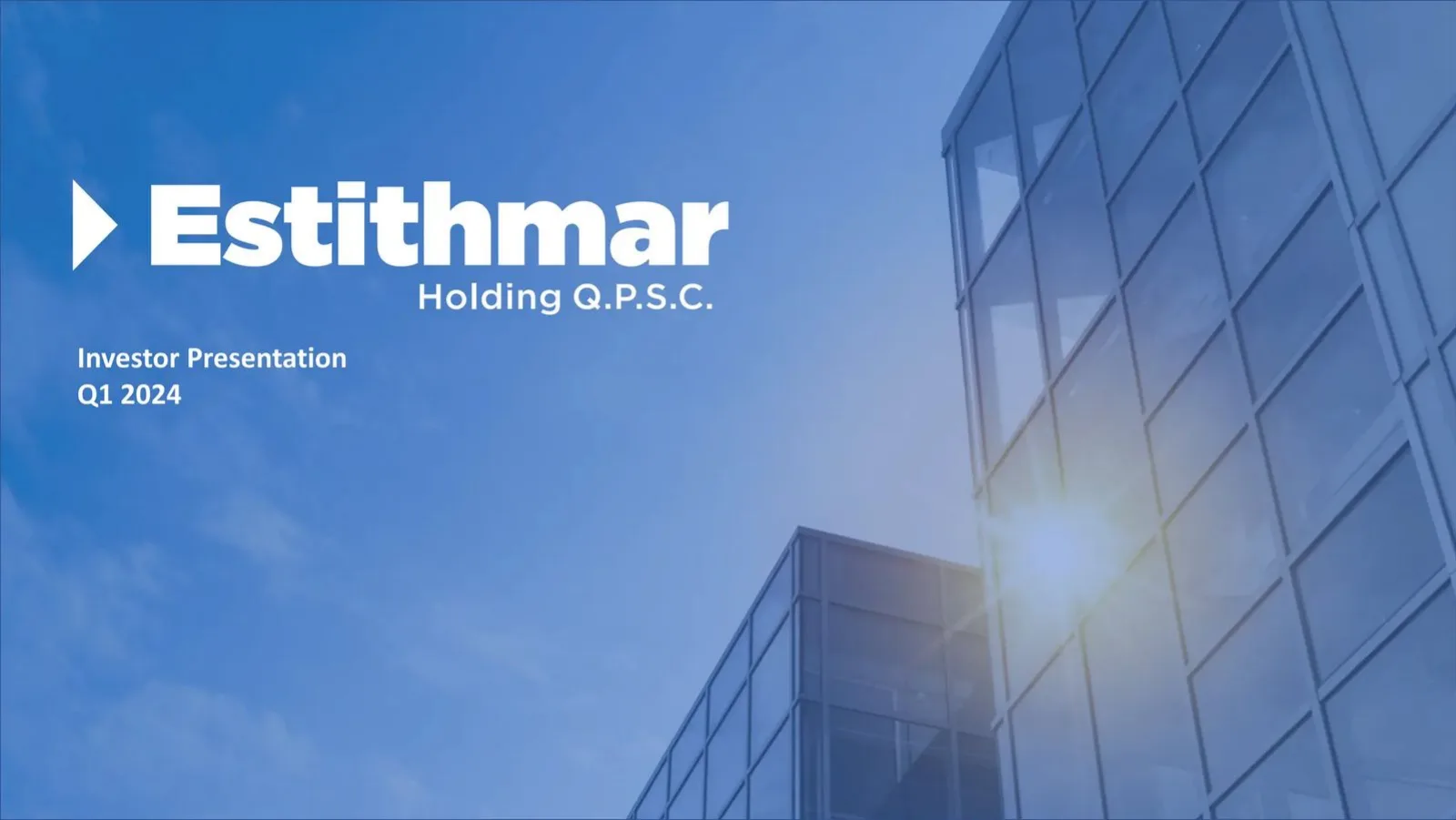 Estithmar Holding Q.P.S.C. pitch deck slide