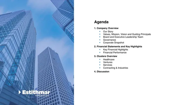 Agenda / contents slide 2 from Estithmar Holding Q.P.S.C.