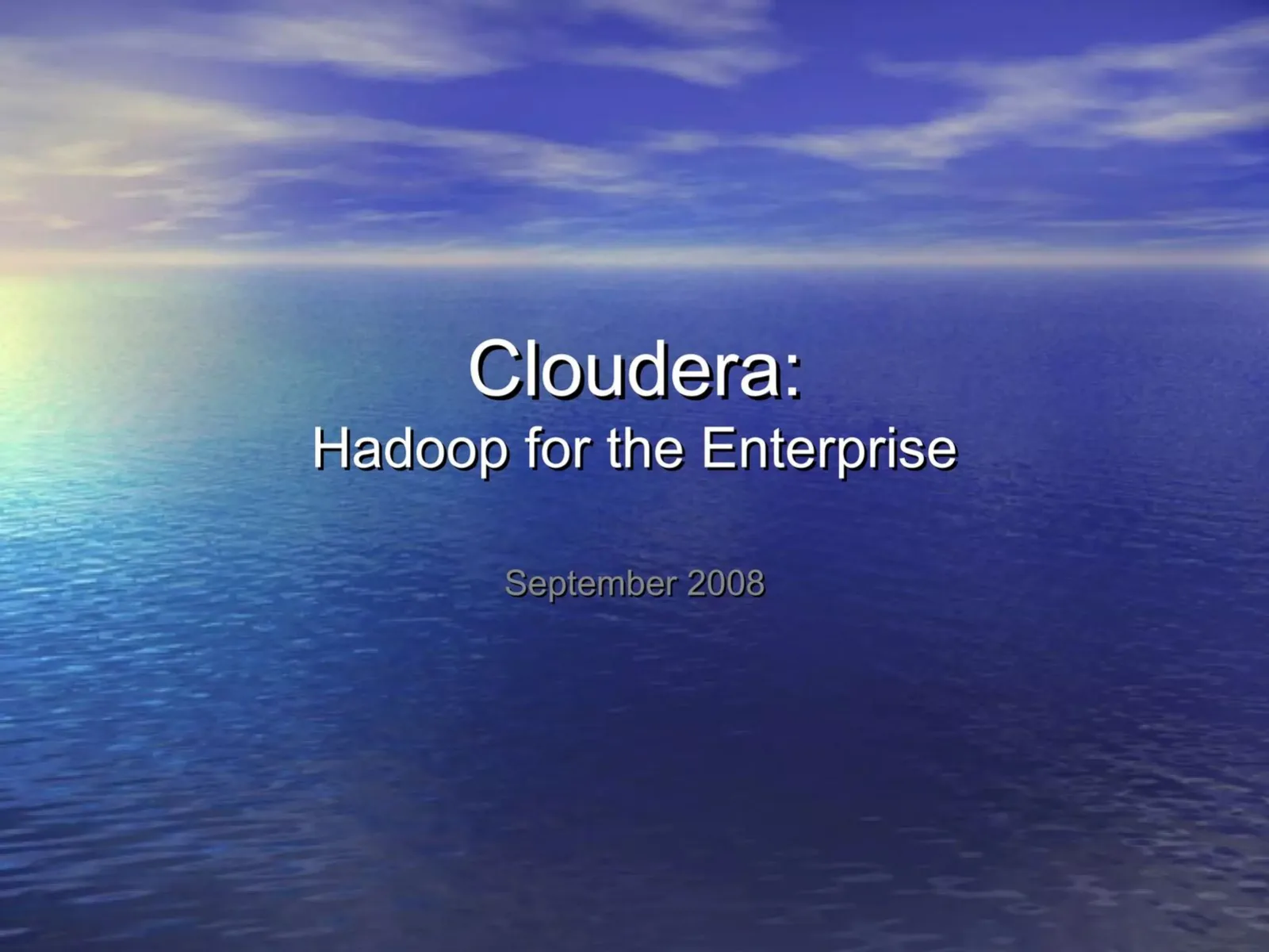 Cloudera pitch deck slide