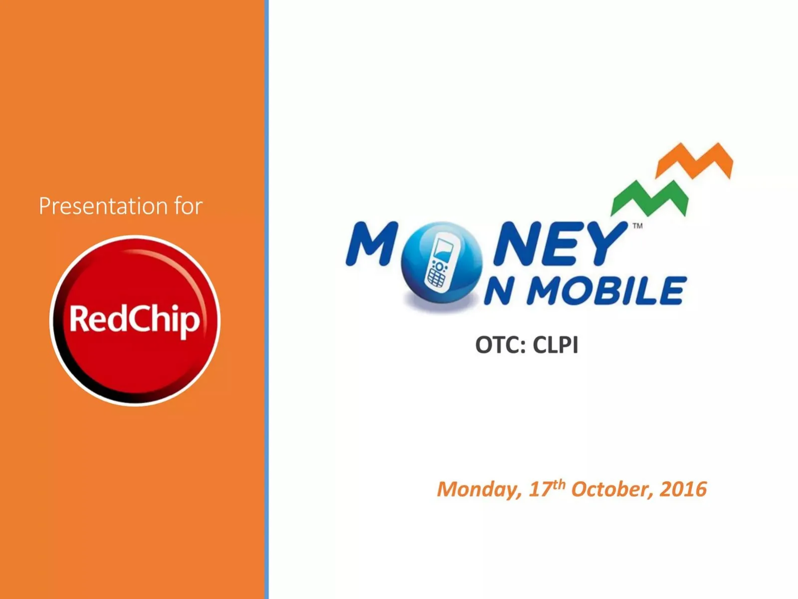 MoneyOnMobile (CLPI) pitch deck slide
