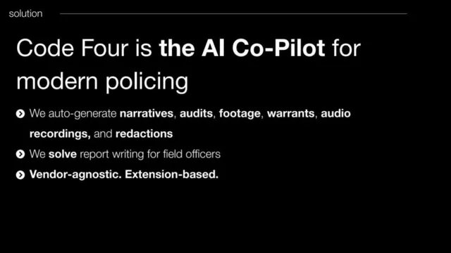 Product / solution slide 4 from Code Four