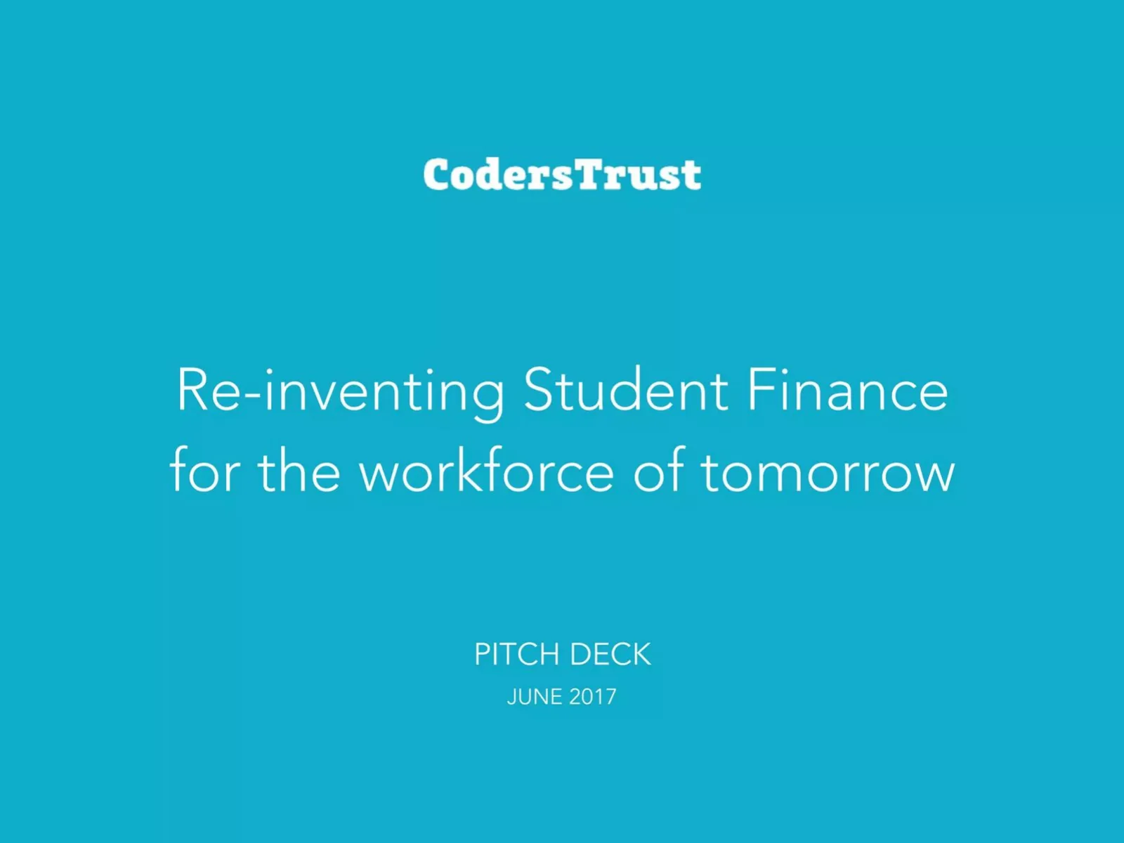 CodersTrust pitch deck slide