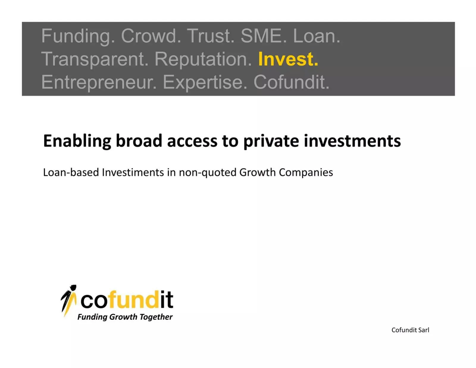 Cofundit pitch deck slide
