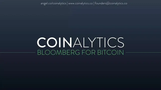 Coinalytics pitch deck cover