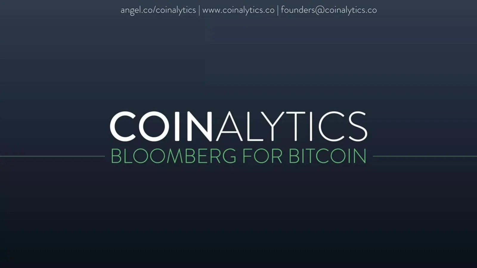 Coinalytics pitch deck slide