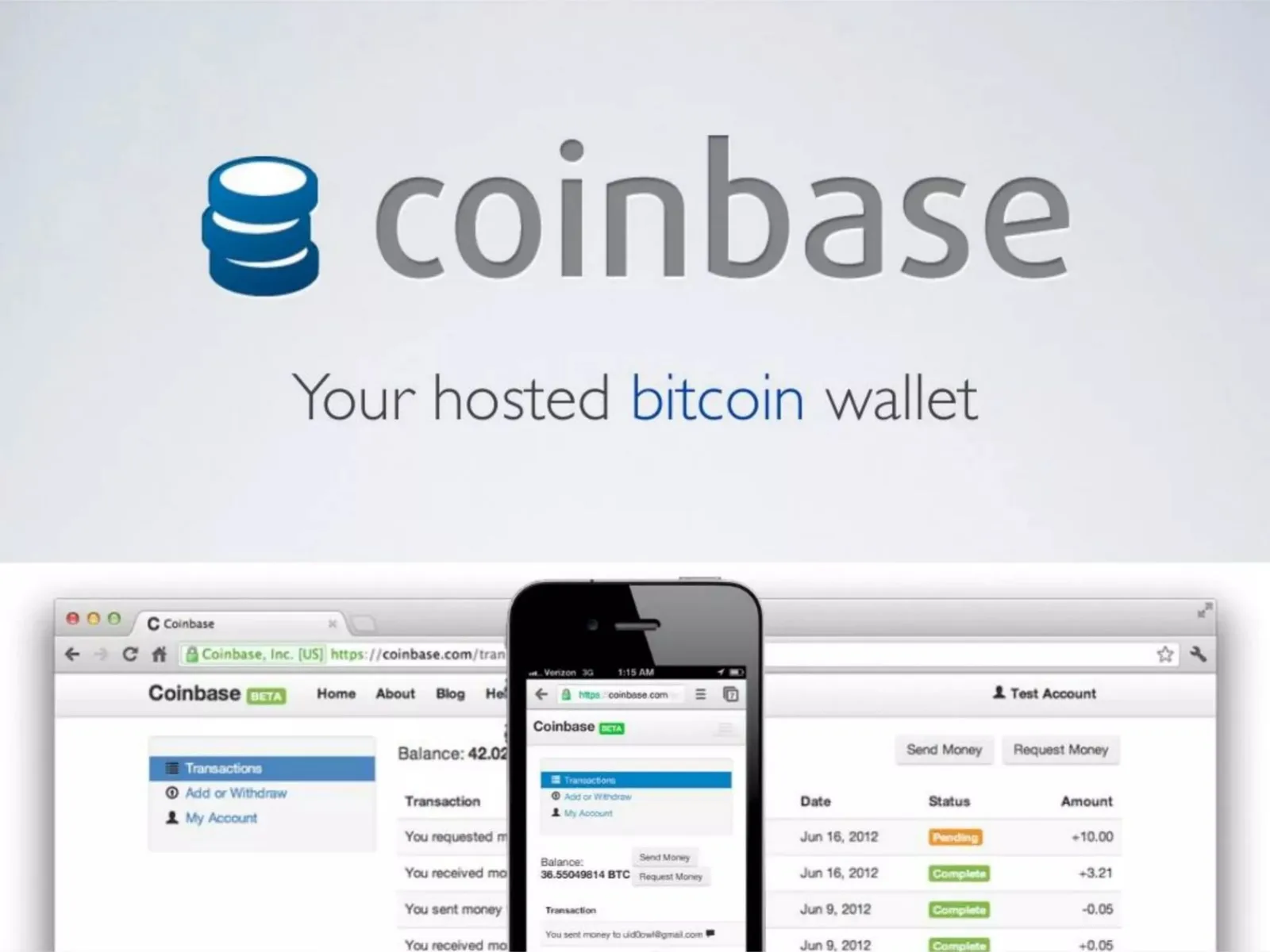 Coinbase pitch deck slide