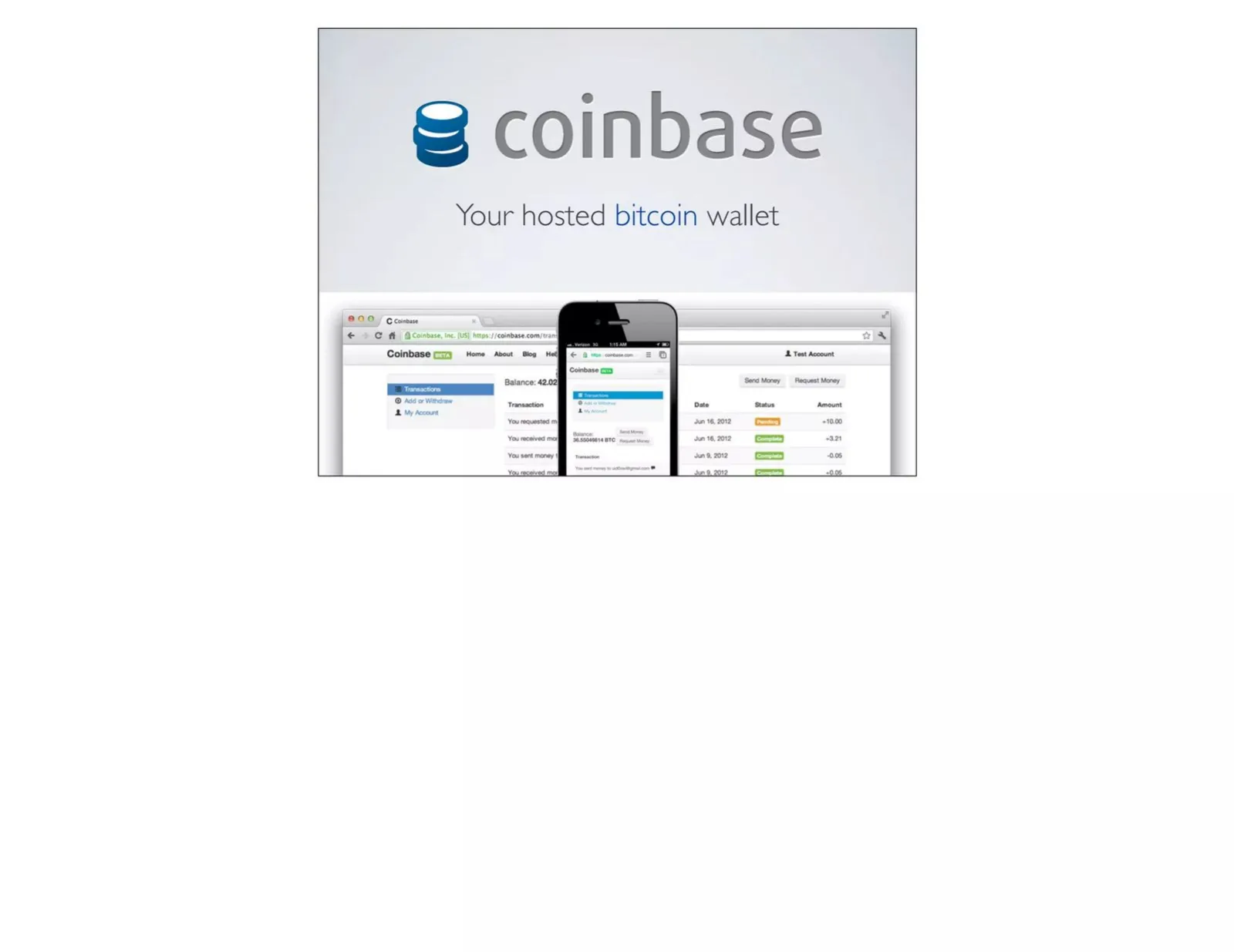 Coinbase pitch deck slide