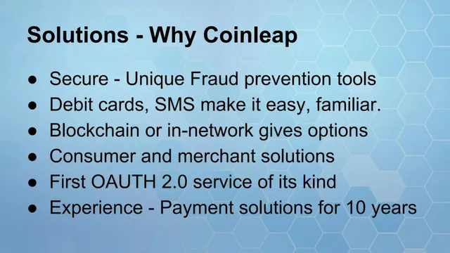 Product / solution slide 5 from Coinleap