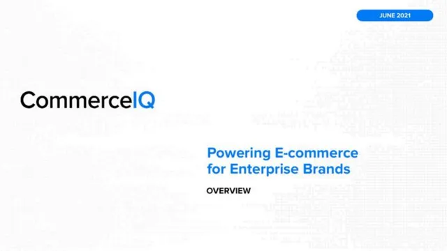 CommerceIQ pitch deck cover