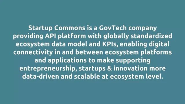 Product / solution slide 3 from Startup Commons