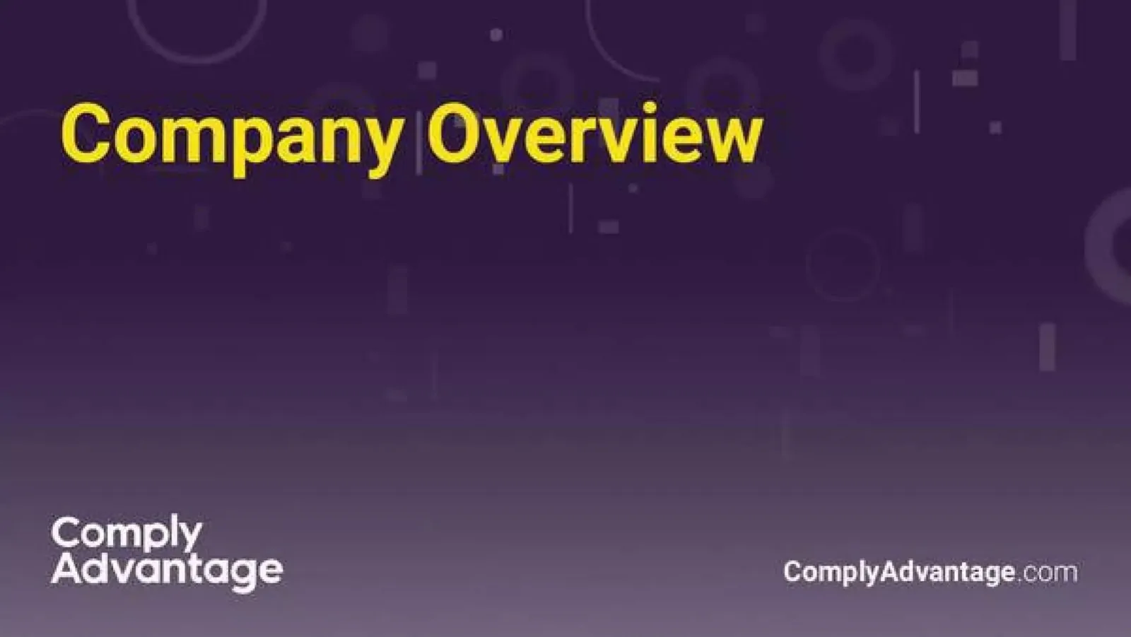 ComplyAdvantage pitch deck slide