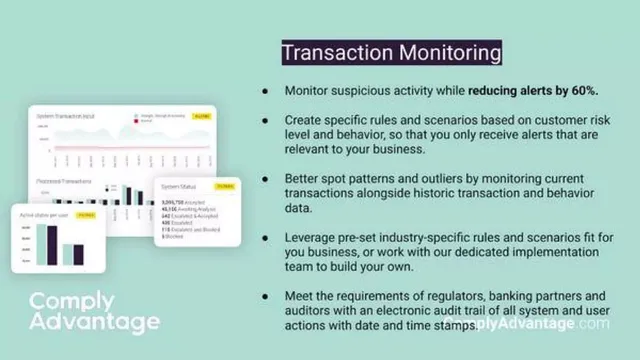 Product / solution slide 9 from ComplyAdvantage