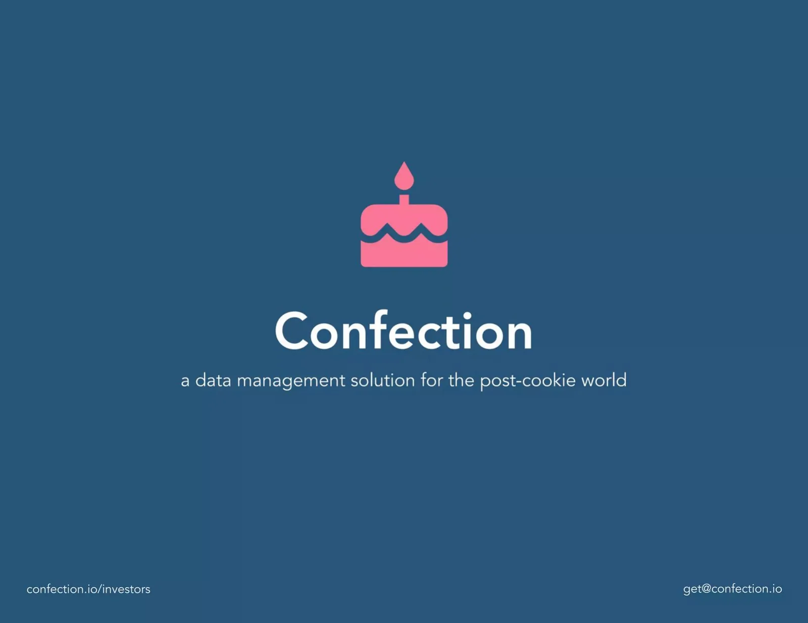 Confection pitch deck slide
